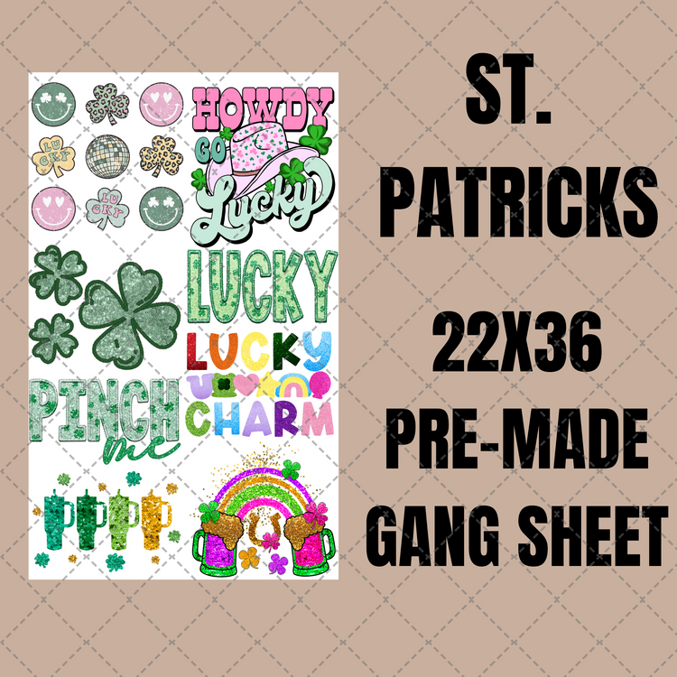 St. Patricks Day Premade Gang Sheet 22"x 36"
