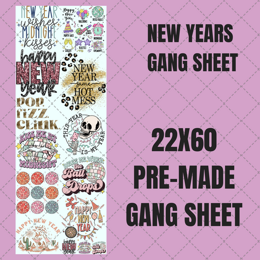 New Year's Premade Gang Sheet 22"x60"