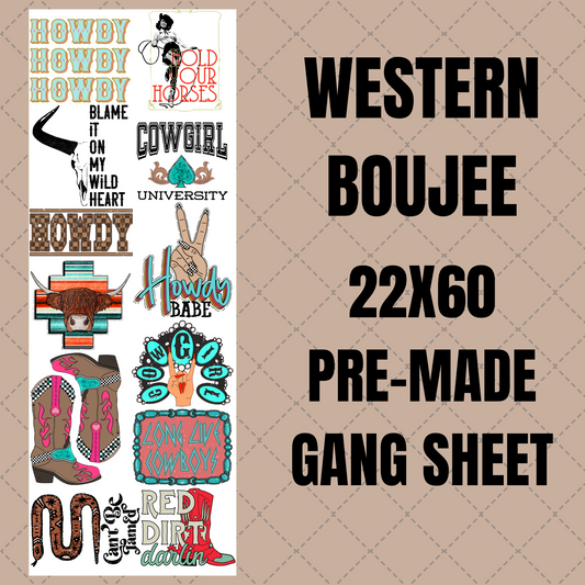 Western Boujee Premade Gang Sheet 22"x60"
