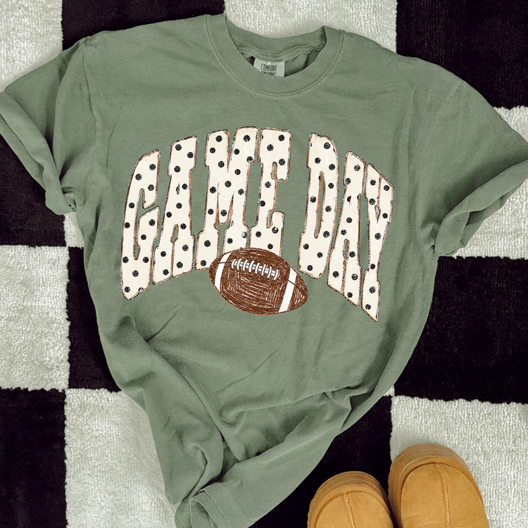 Game Day Football Faux Painted Polka Dots DTF Transfer