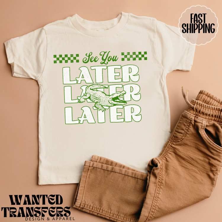 See Ya Later Alligator, Trendy Retro Boys Graphic Tee, Unisex, Grunge, Trendy Kids Tee, Everyday Tee