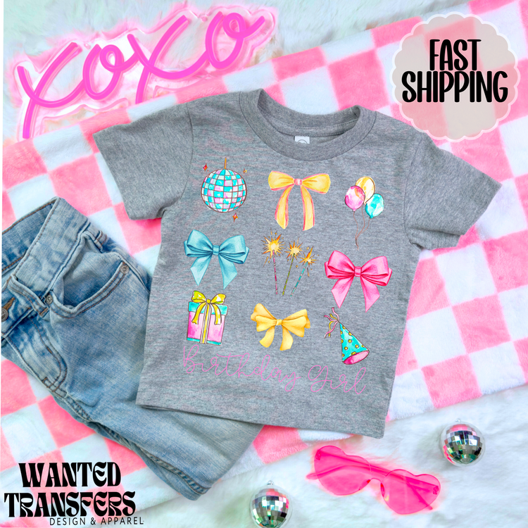 Watercolor Collage Trendy Birthday Girl, Repeat, The Birthday Girl, Any Year Birthday, Trendy Birthday Girl Tee, Tshirt, Birthday Outfit