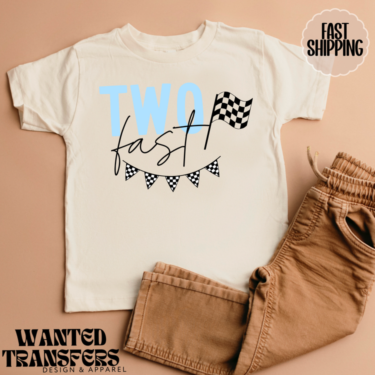 Two Fast Birthday, Race Car Themed Birthday Tee, Trendy Birthday Dude, Fast, Racing, Watercolor Car, Race Track, Two Fast (Copy)