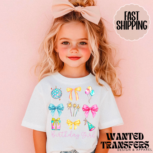 Watercolor Collage Trendy Birthday Girl, Repeat, The Birthday Girl, Any Year Birthday, Trendy Birthday Girl Tee, Tshirt, Birthday Outfit