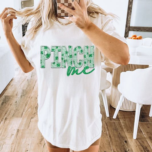 Pinch Me Faux Sequin St. Patrick's Day DTF Transfer
