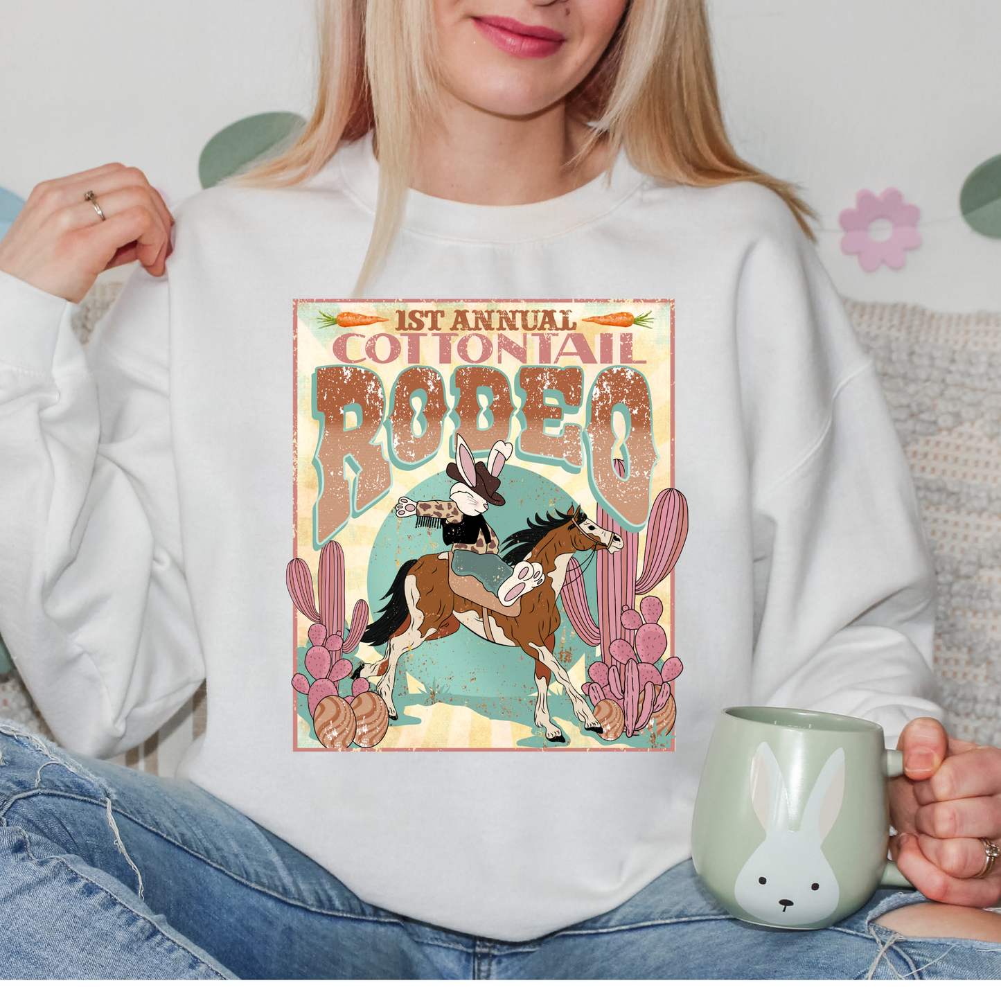 Cottontail Rodeo Western Easter DTF Transfer