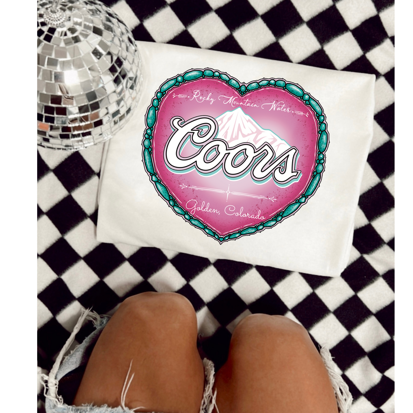 Coors Heart Western Valentine's DTF Transfer