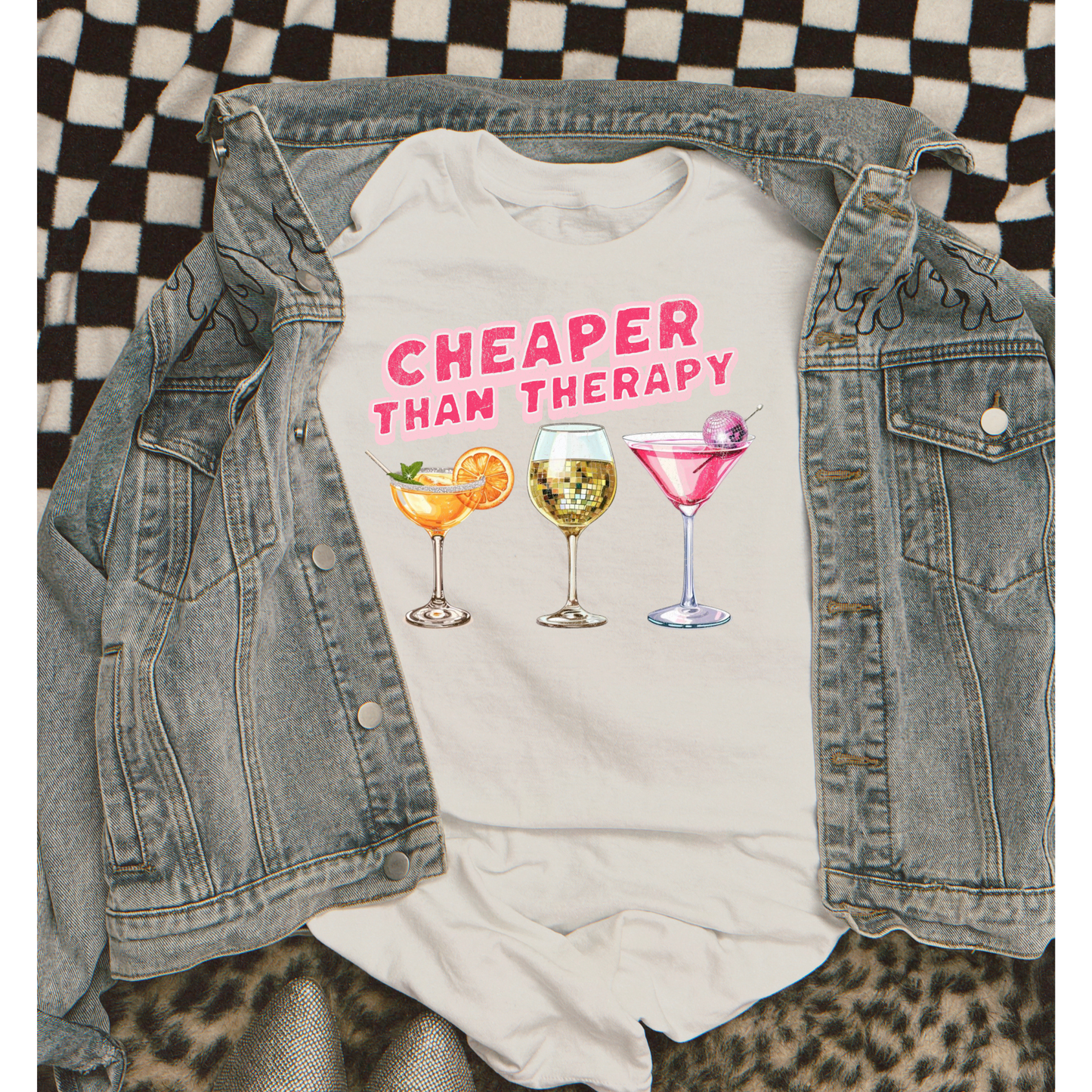 Cheaper than Therapy Martini DTF Transfer