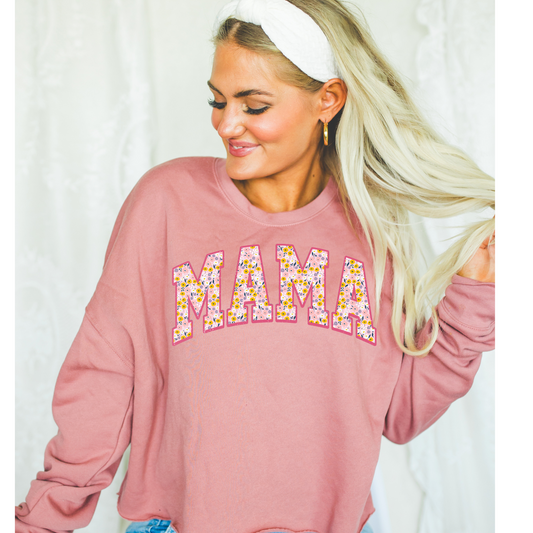 Pink Floral Mama DTF Transfer