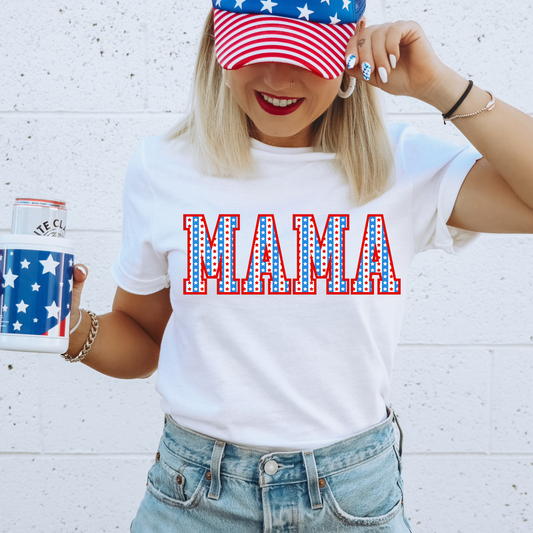 Mama Stars & Stripes 4th of July DTF Transfer