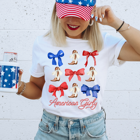 American Girly 4th of July DTF Transfer