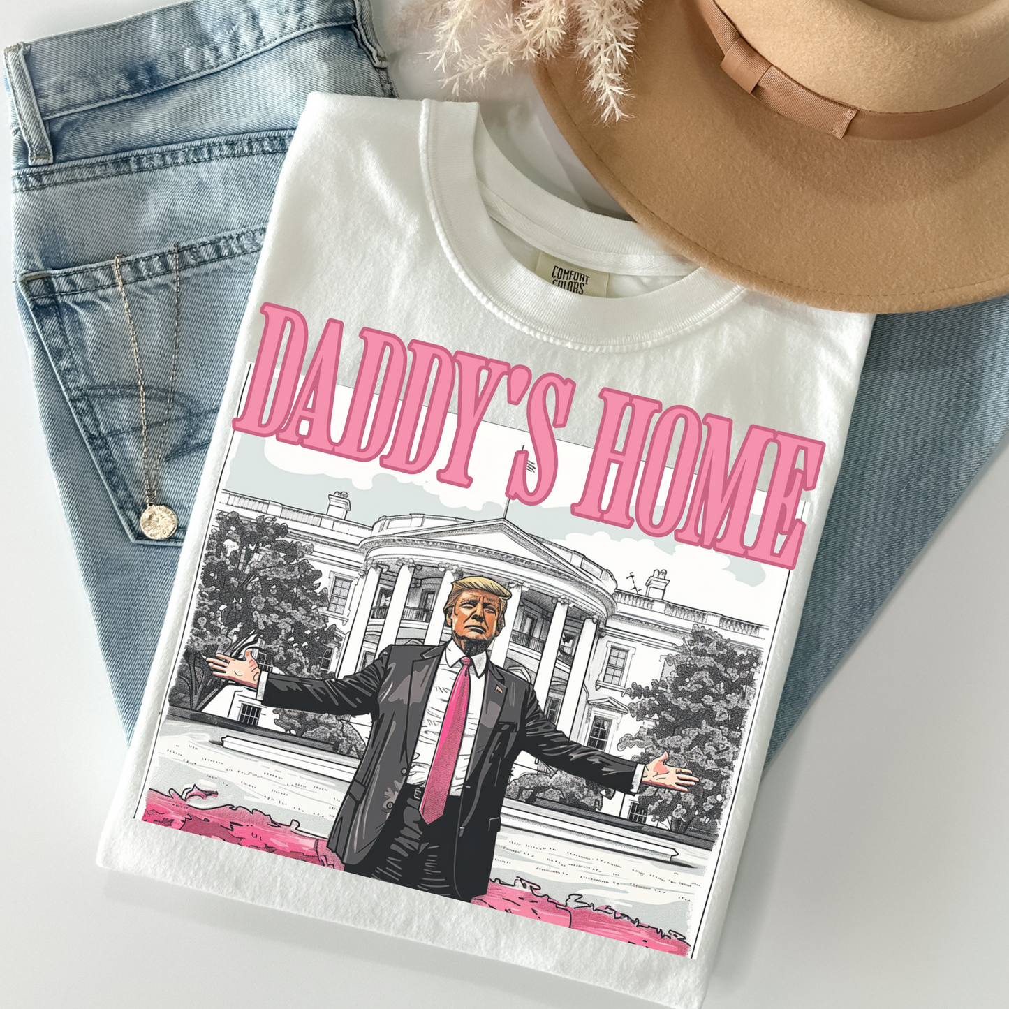 Sketch Daddy's Home Donald Trump DTF Transfer