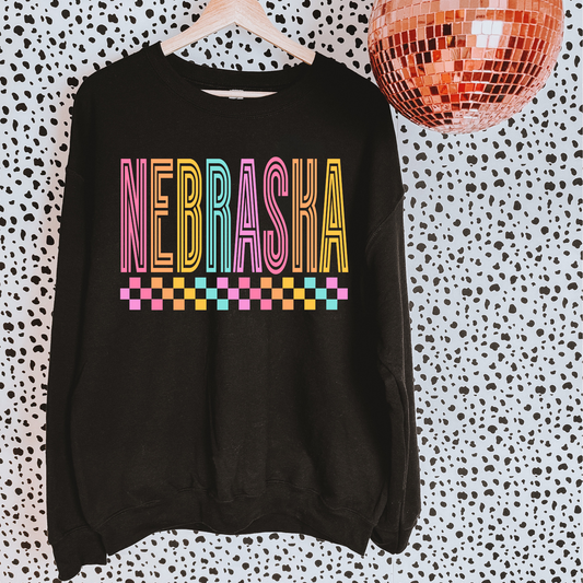 Nebraska Neon Lines DTF Transfer