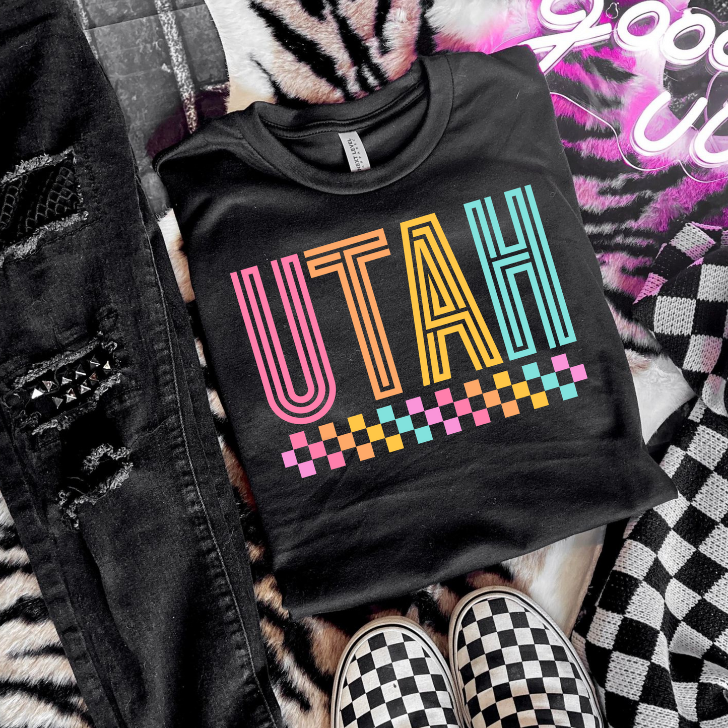 Utah Neon Lines DTF Transfer