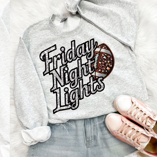 Friday Night Lights Rhinestone Football DTF Transfer