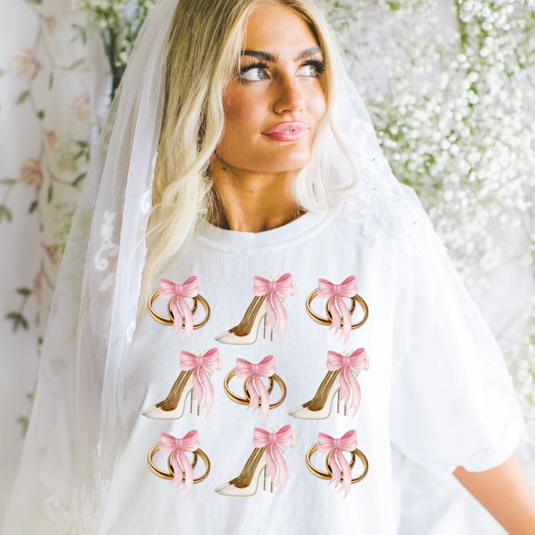 Pink Heel Bow Bridal DTF Transfer
