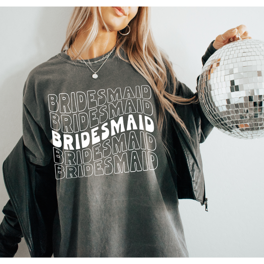 Bridesmaid Retro White DTF Transfer