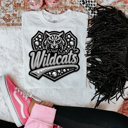 Wildcats School Mascot Rhinestone DTF Transfer