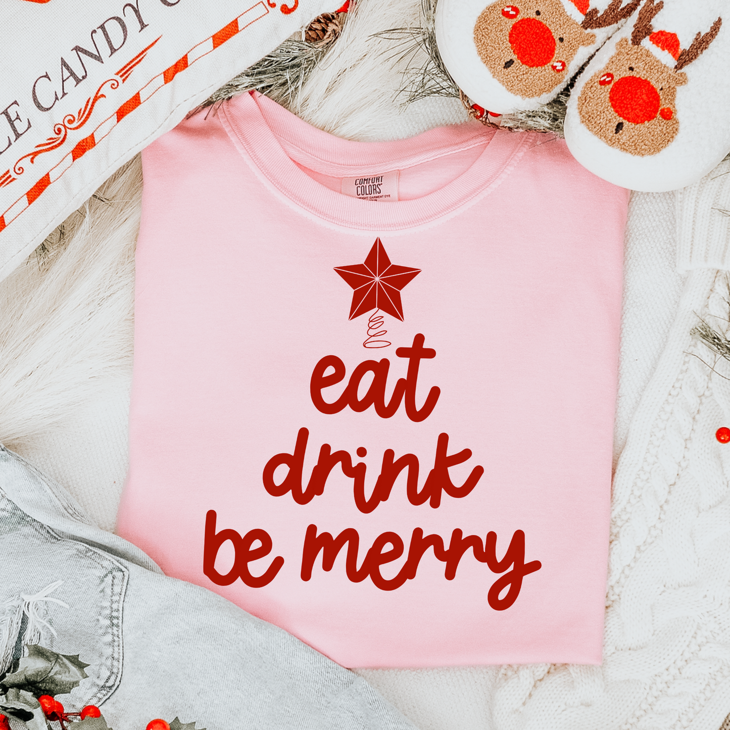 Eat Drink, & Be Merry Christmas DTF Transfer