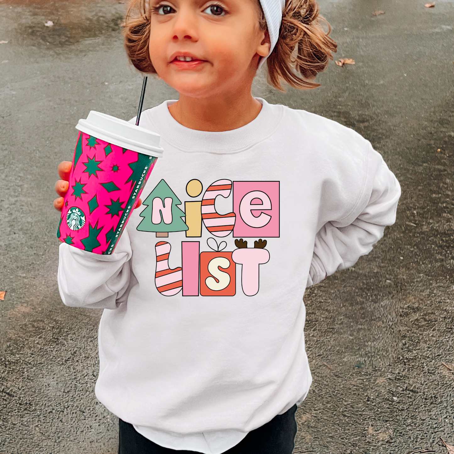 Nice List Bubble Letters Christmas DTF Transfer