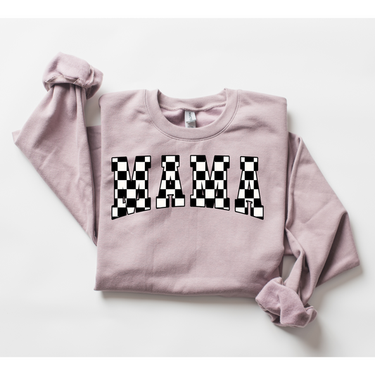 Varsity Black Checkerboard Mama Valentine's DTF Transfer