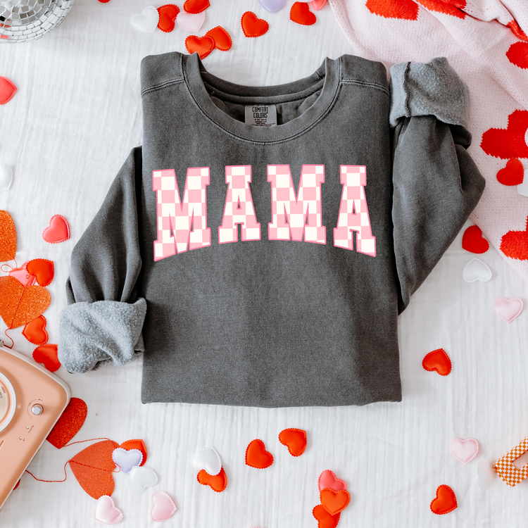Mama Pink Checkerboard Valentine's DTF Transfer