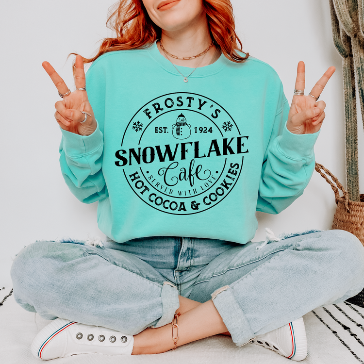 Frosty Snowflake Cafe DTF Transfer