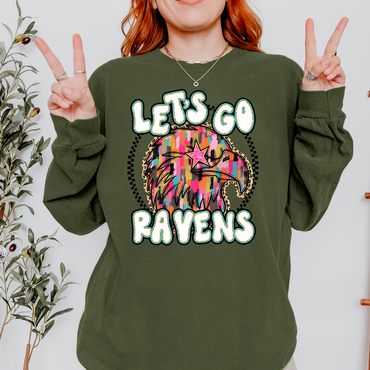 Let's Go Ravens Brushstroke School Spirit DTF Transfer