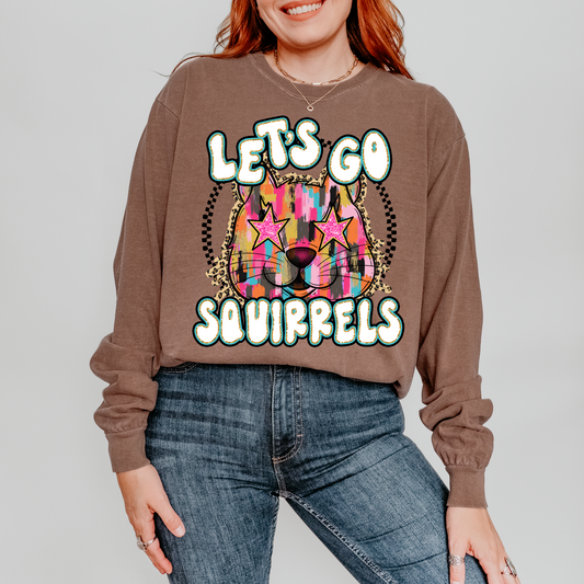 Let's Go Squirrels Brushstroke School Spirit DTF Transfer