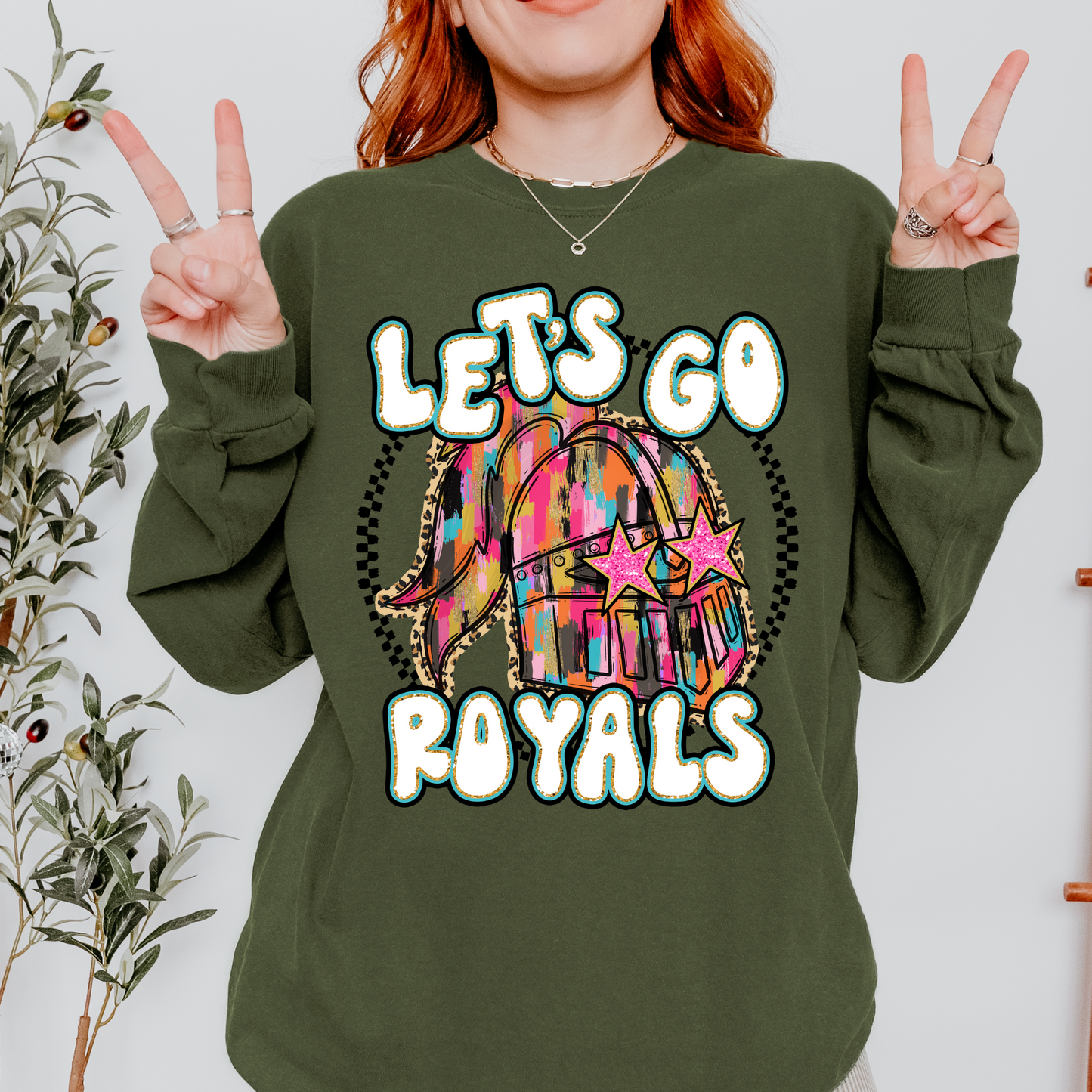 Let's Go Royals Brushstroke School Spirit DTF Transfer