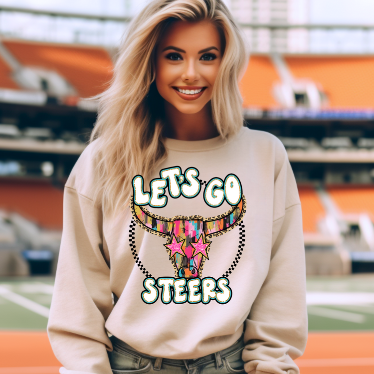 Let's Go Steers DTF Transfer