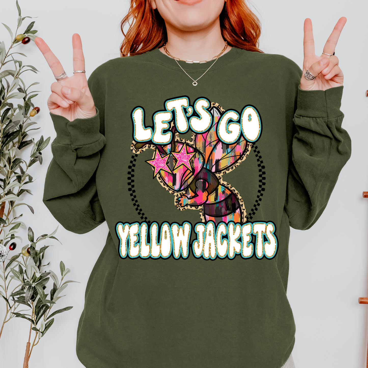 Let's Go Yellow Jackets DTF Transfer