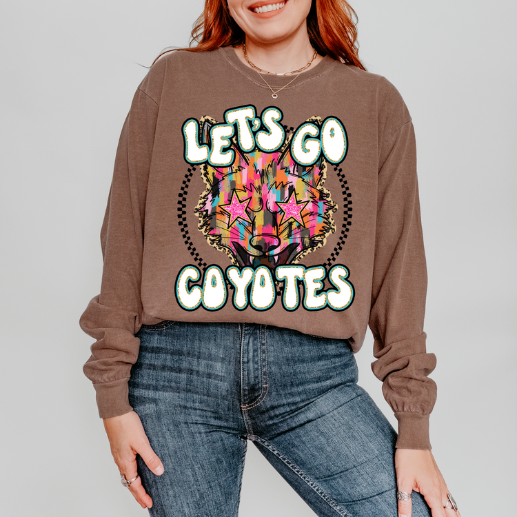 Let's Go Coyotes Brushstroke School Spirit DTF Transfer