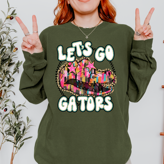 Let's Go Gators Brushstroke School Spirit DTF Transfer