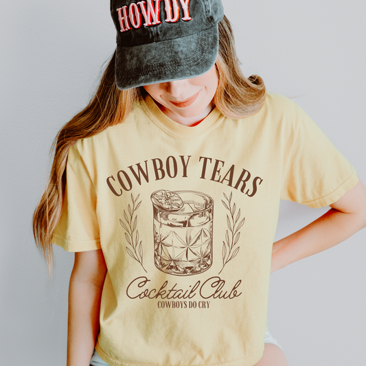 Cowboy Tears Cocktail Club Western DTF Transfer