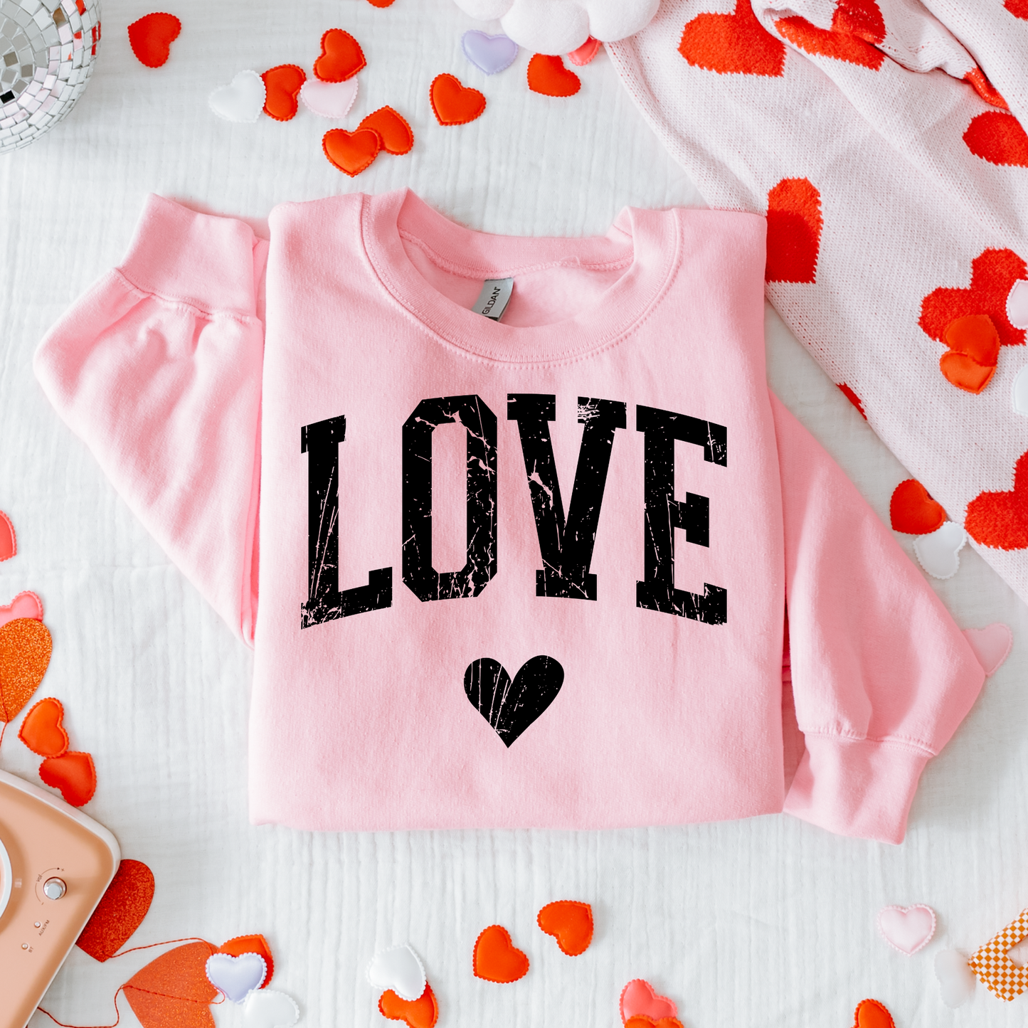 Love Black Distressed Valentines DTF Transfer