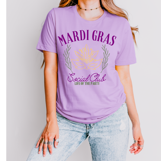Mardi Gras Social Club Outline DTF Transfer