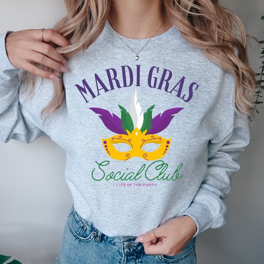 Gold Mask Social Club Mardi Gras DTF Transfer