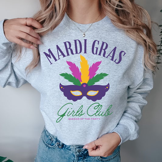 Purple Mask Girls Club Mardi Gras DTF Transfer