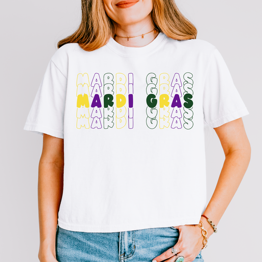 Mardi Gras Letter Repeat DTF Transfer