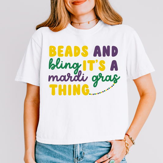 Mardi Gras Beads and Bling beads DTF Transfer
