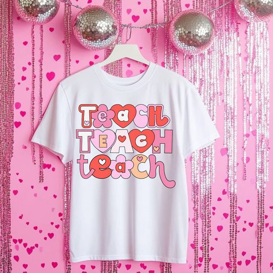 Teach Repeat Valentine's DTF Transfer