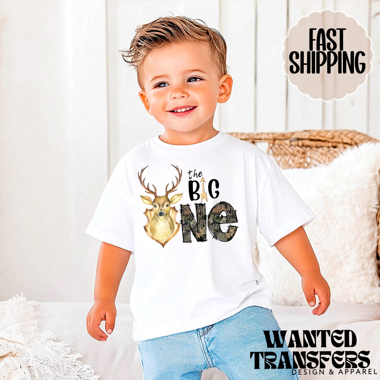 The Big One Hunting Boys Birthday Shirt, Tee, Onesie, Birthday Boys, Hunting, 1st, First Birthday, Toddler, Youth, Kids Bday