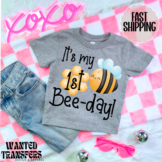 It's my 1st Birthday Bee Birthday Shirt, Tee, Onesie, First Birthday, 1st, Trendy Bee Birthday Tee