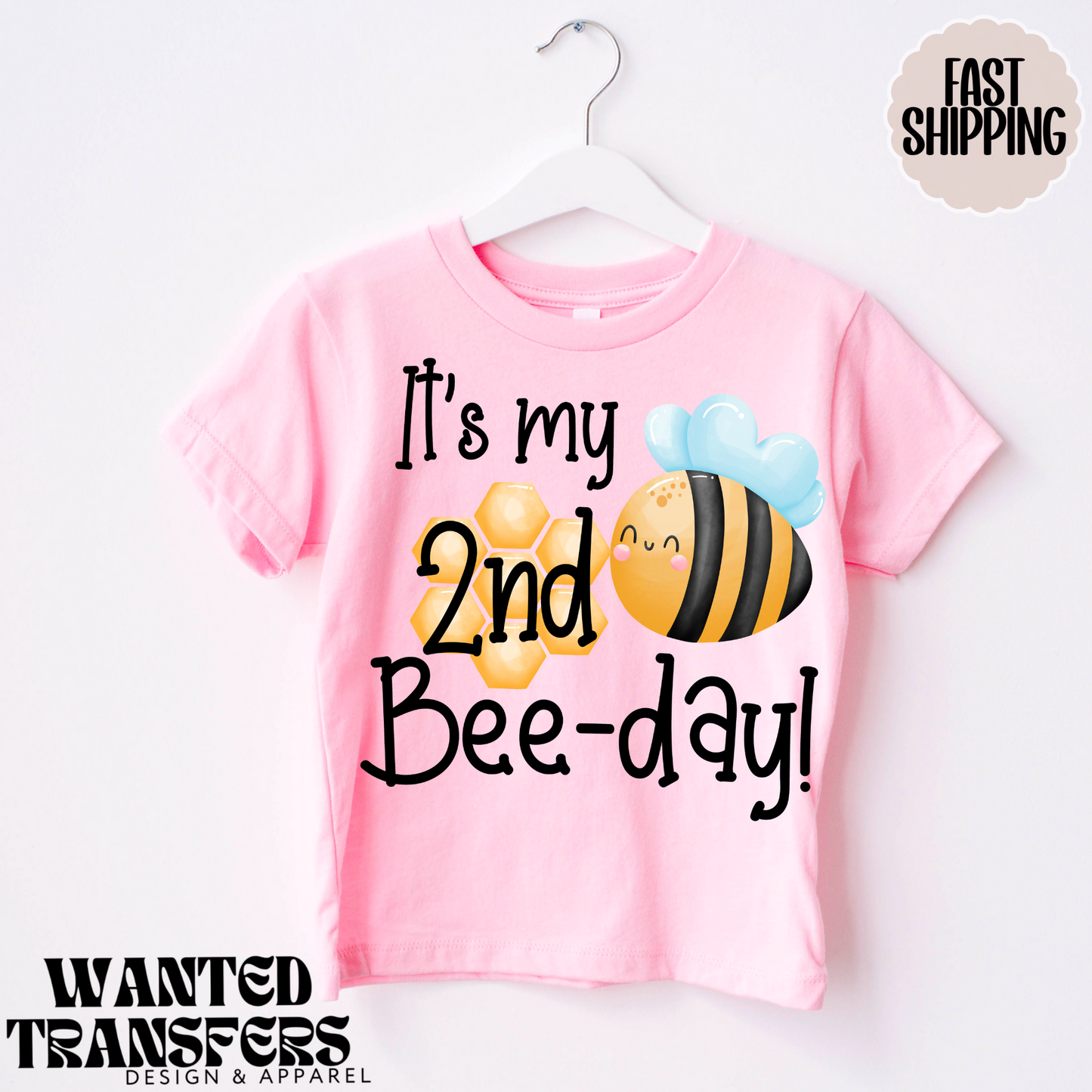 It's my 2nd Birthday Bee Birthday Shirt, Tee, Onesie, Second Birthday, 2nd, Trendy Bee Birthday Tee (Copy)