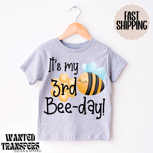 It's my 3rd Birthday Bee Birthday Shirt, Tee, Onesie, Third Birthday, 3rd, Trendy Bee Birthday Tee