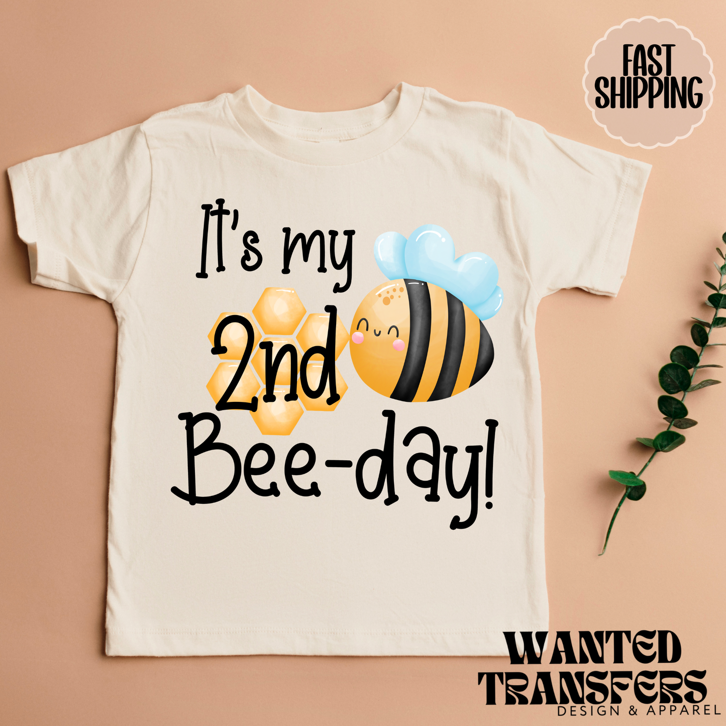 It's my 2nd Birthday Bee Birthday Shirt, Tee, Onesie, Second Birthday, 2nd, Trendy Bee Birthday Tee (Copy)