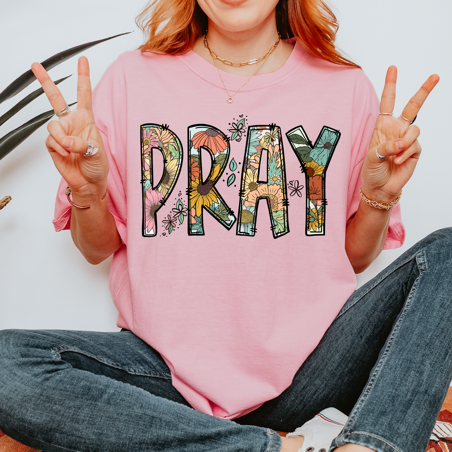 Pray Floral Trendy Faith DTF Transfer