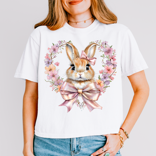 Cute Floral Easter Bunny DTF Transfer