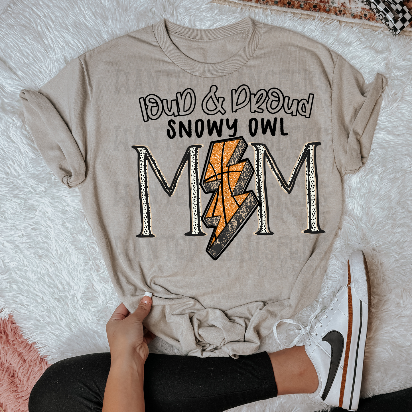 Basketball School Spirit Snowy Owl DTF Transfer